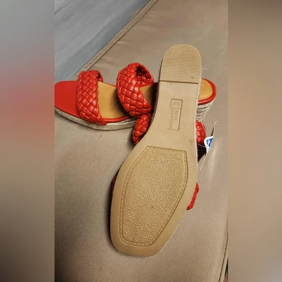 White Mountain Red Braided Wedge Sandals - Picture 8 of 9